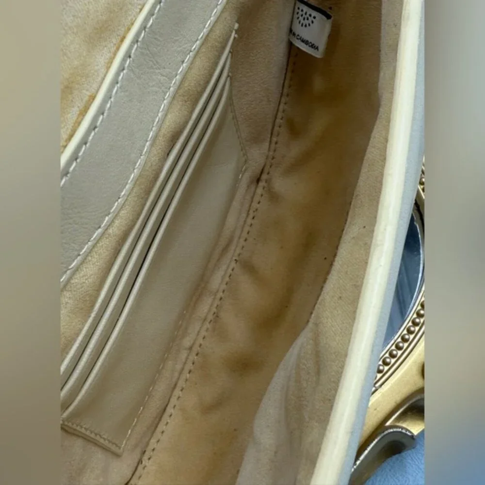 🆕 CULT GAIA 🧿 NWOT Ryka Sculptural Shoulder Bag, Off White Leather
